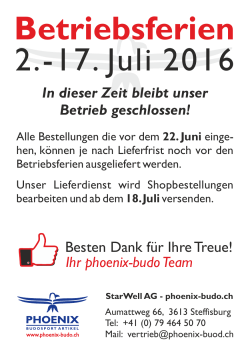 Betriebsferien - phoenix