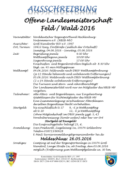 Offene Landesmeisterschaft Feld / Wald 2016 - NBSB-MV