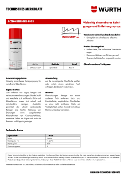 TECHNISCHES MERKBLATT