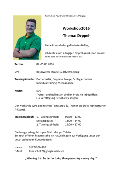 Workshop 2016 -Thema: Doppel