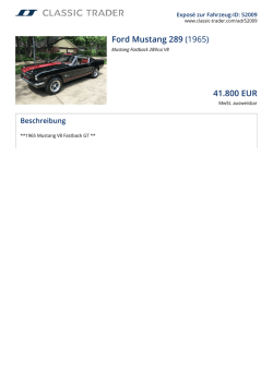 Ford Mustang 289 (1965) 41.800 EUR