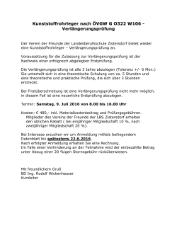 Information Kunststoffrohrlegerpr&uuml;fung