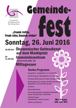 Gemeindefest 2016.indd - Evangelische Kirchengemeinde Bad