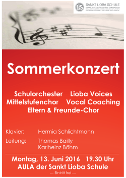 Sommerkonzert 2016 - St.Lioba Schule St.Lioba Schule