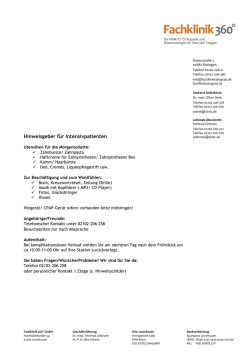 Hinweisgeber f&uuml;r Intensivpatienten