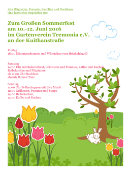 Gro&szlig;es Gartenfest 2016!