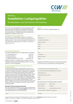 Installation Lastgangz&auml;hler