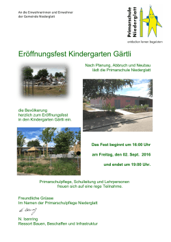 Eröffnungsfest Kindergarten Gärtli