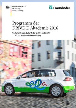 Programm der DRIVE-E-Akademie 2016, 24 Seiten