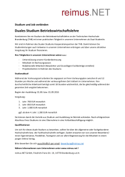 Duales Studium Betriebswirtschaftslehre - Controlling