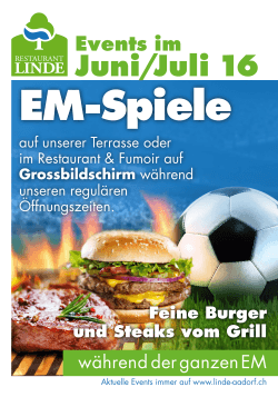 Events im - Restaurant Hotel Linde in Aadorf