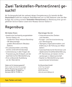 Zwei Tankstellen-Partner(innen) ge- sucht!