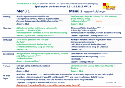 aktueller Speiseplan