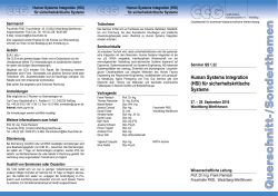 Human Systems Integration (HSI) f&uuml;r sicherheitskritische Systeme