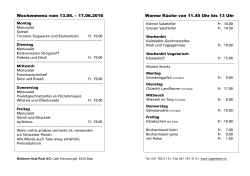 Wochenmen&uuml; Baar Schutzengel