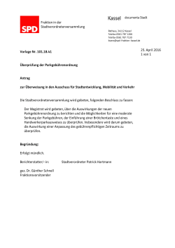SPD-Antrag Parkgebühren