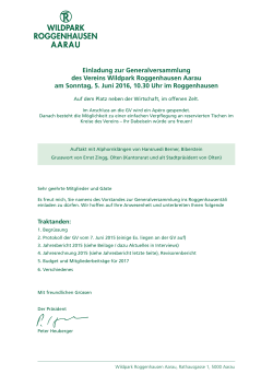 Einladung GV 2016 - Wildpark Roggenhausen