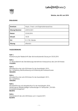 Haupt- und Finanzausschuss - Lahn-Dill
