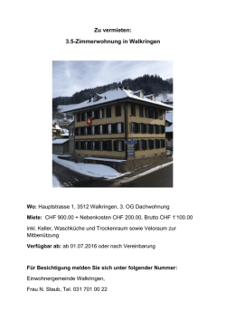 Zu vermieten: 3.5-Zimmerwohnung in Walkringen
