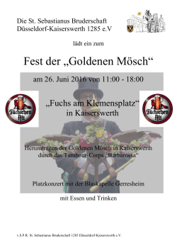 Fest der „Goldenen Mösch“ - Bruderschaft Kaiserswerth