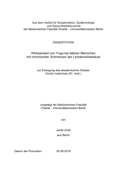 Wirksamkeit von Yoga bei älteren Menschen mit chronischen