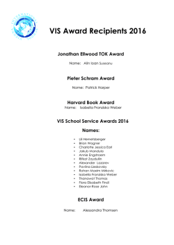 VIS Award Recipients 2016 Jonathan Ellwood TOK Award