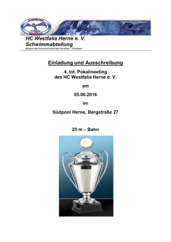HC Westfalia Herne e. V. Schwimmabteilung Einladung und