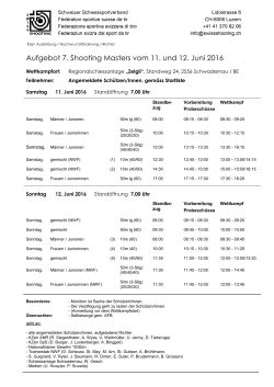Aufgebot 7. Shooting Masters vom 11. und 12. Juni 2016