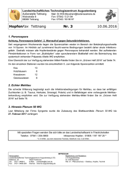 HopfenFax Tettnang Nr. 3 10.06.2016