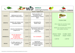 Kleiner Salat (Schüssel) 0,90 € Großer Salat (tiefer Teller) 3,90 €