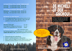 im Hotel Kleiner Prinz, Huttwil (Mohrensaal): Samstag, 3. Dezember