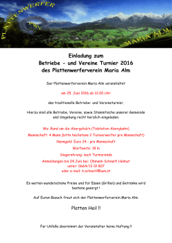 Einladung zum Betriebe- und Vereineturnier des PWV Maria Alm