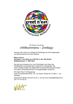greet n`eat Kommen Sie vorbei zum Zmittag f&uuml;r