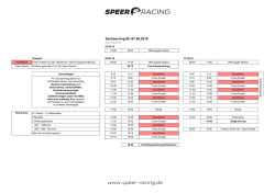 Zeitplan - Speer Racing