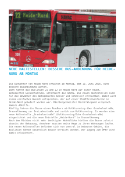 Neue Haltestellen: bessere Bus-Anbindung für Heide