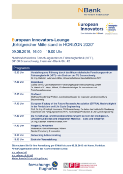 5. European Innovators Lounge - Programm
