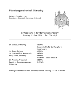 Gottesdienste Hompage - Pfarreiengemeinschaft Ottmaring