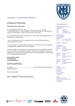 Offizielle Probetraining Einladung vom SV Babelsberg 03