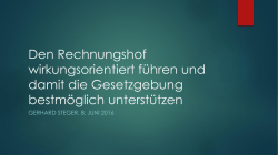 Den Rechnungshof wirkungsorientiert führen und damit die