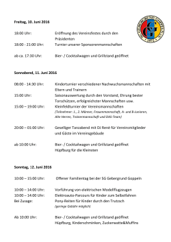 Programm Vereinsfest 2016