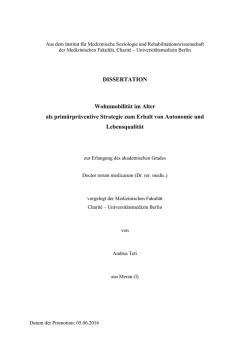 DISSERTATION Wohnmobilit&auml;t im Alter als prim&auml;rpr&auml;ventive
