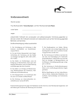Vollmacht - Strafsachen