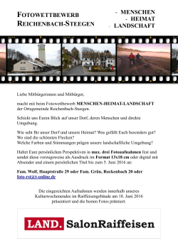 Fotowettbewerb - Gemeinde Reichenbach