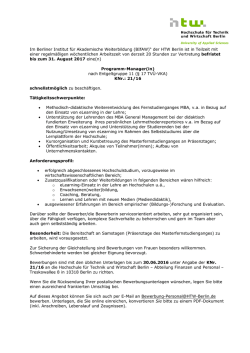 Im Berliner Institut f&uuml;r Akademische Weiterbildung (BIfAW)&ldquo; der HTW