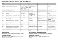 Veranstaltungen im Würzburger Land: 30.05.2016
