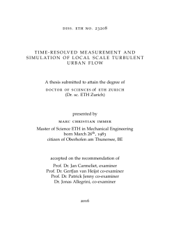 Time-Resolved Measurement and Simulation of - ETH E
