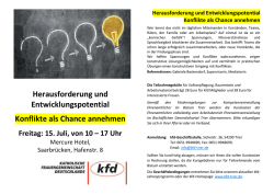 Herausforderung und Entwicklungspotential Konflikte als Chance