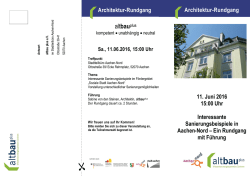 Interessante Sanierungsbeispiele in Aachen-Nord