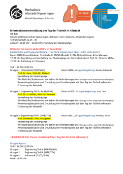 Informationsveranstaltung am Tag der Technik in Albstadt 14:20