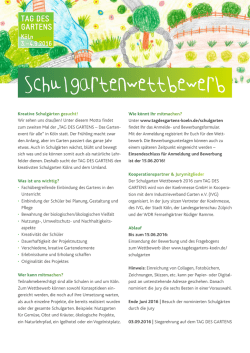 Informationen zum Schulgartenwettbewerb finden
